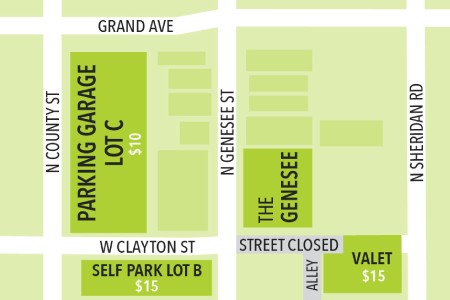 Genesee Theatre Parking Map Spotlight